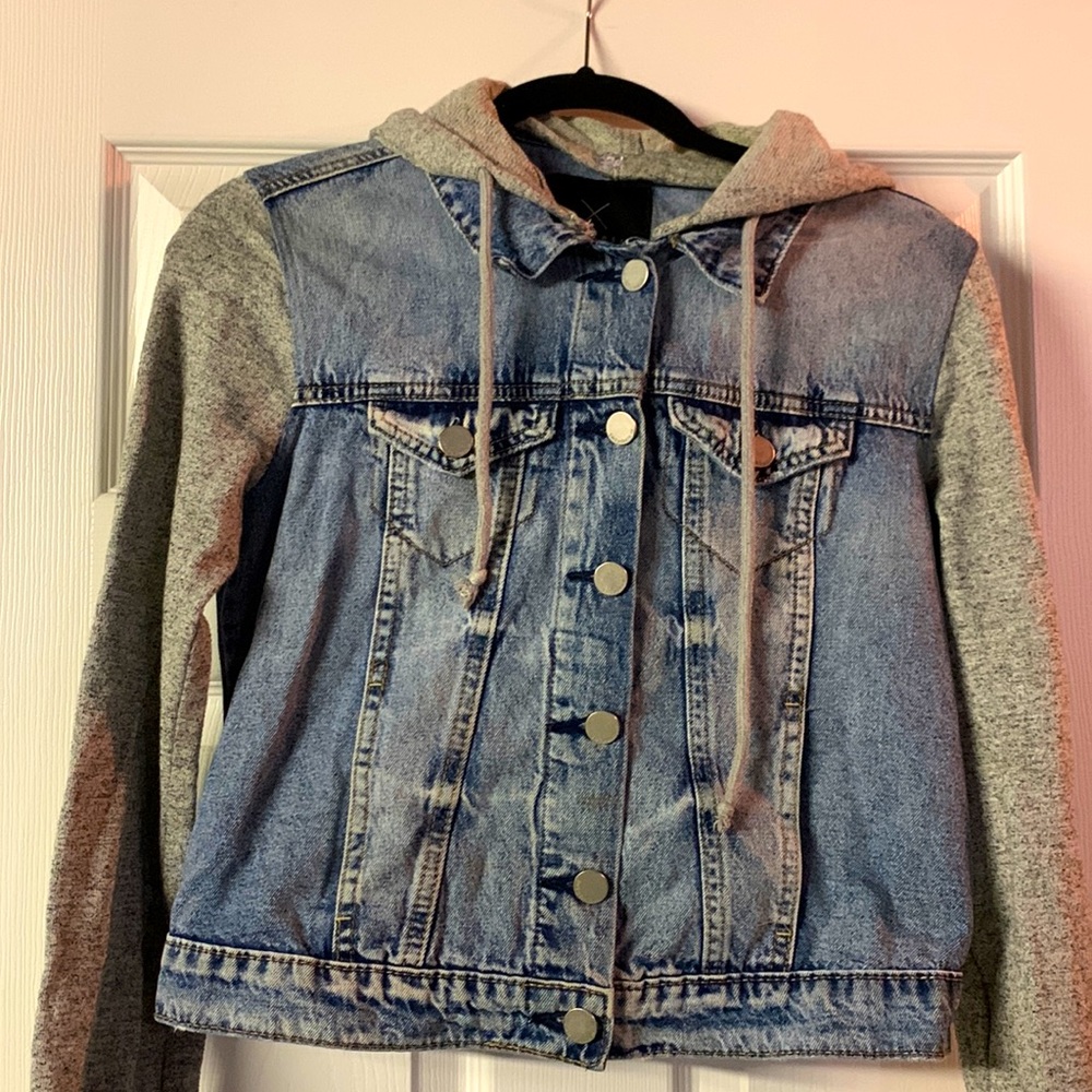 Streetwear Society denim button jacket; youth size large.